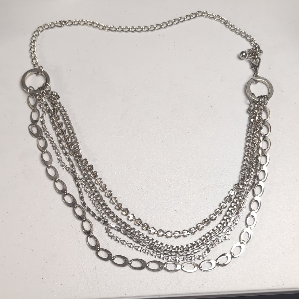 Dressy Silver Chain Belt Chunky Casual Silver Tone